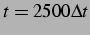 $ t = 2500 \Delta t$